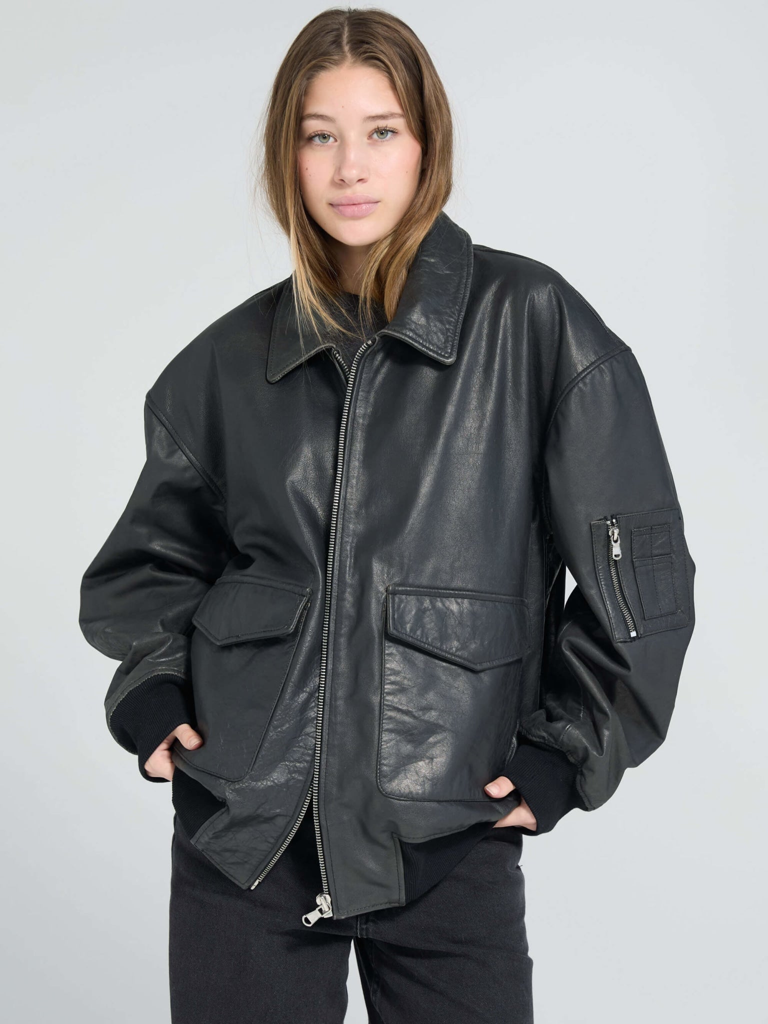 FLOYD LEATHER BOMBER main image 1