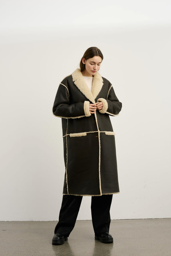 CLAIRE COAT - DARK BROWN