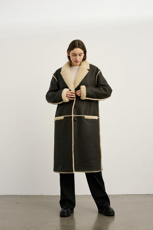 CLAIRE COAT - DARK BROWN