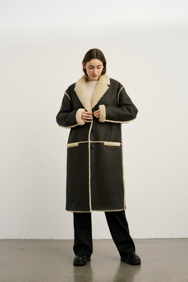 CLAIRE COAT - DARK BROWN