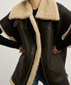 HAILEY SHEARLING VEST- DARK BROWN