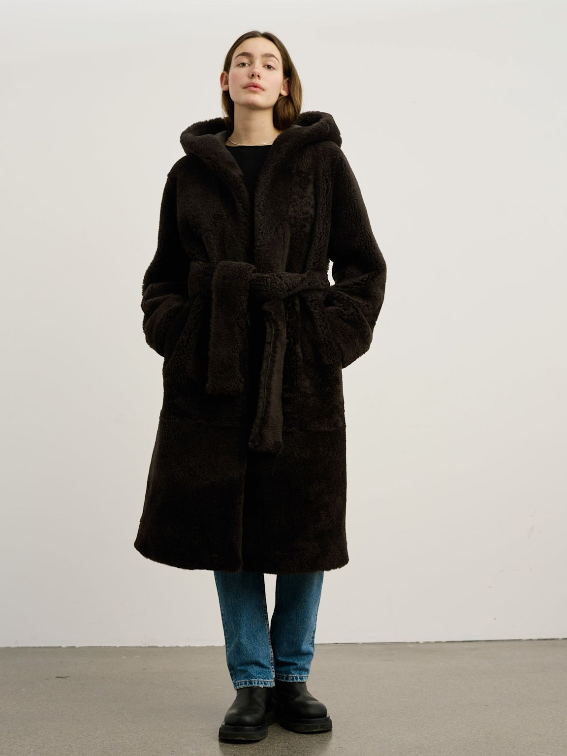 MADDIE COAT - DARK BROWN