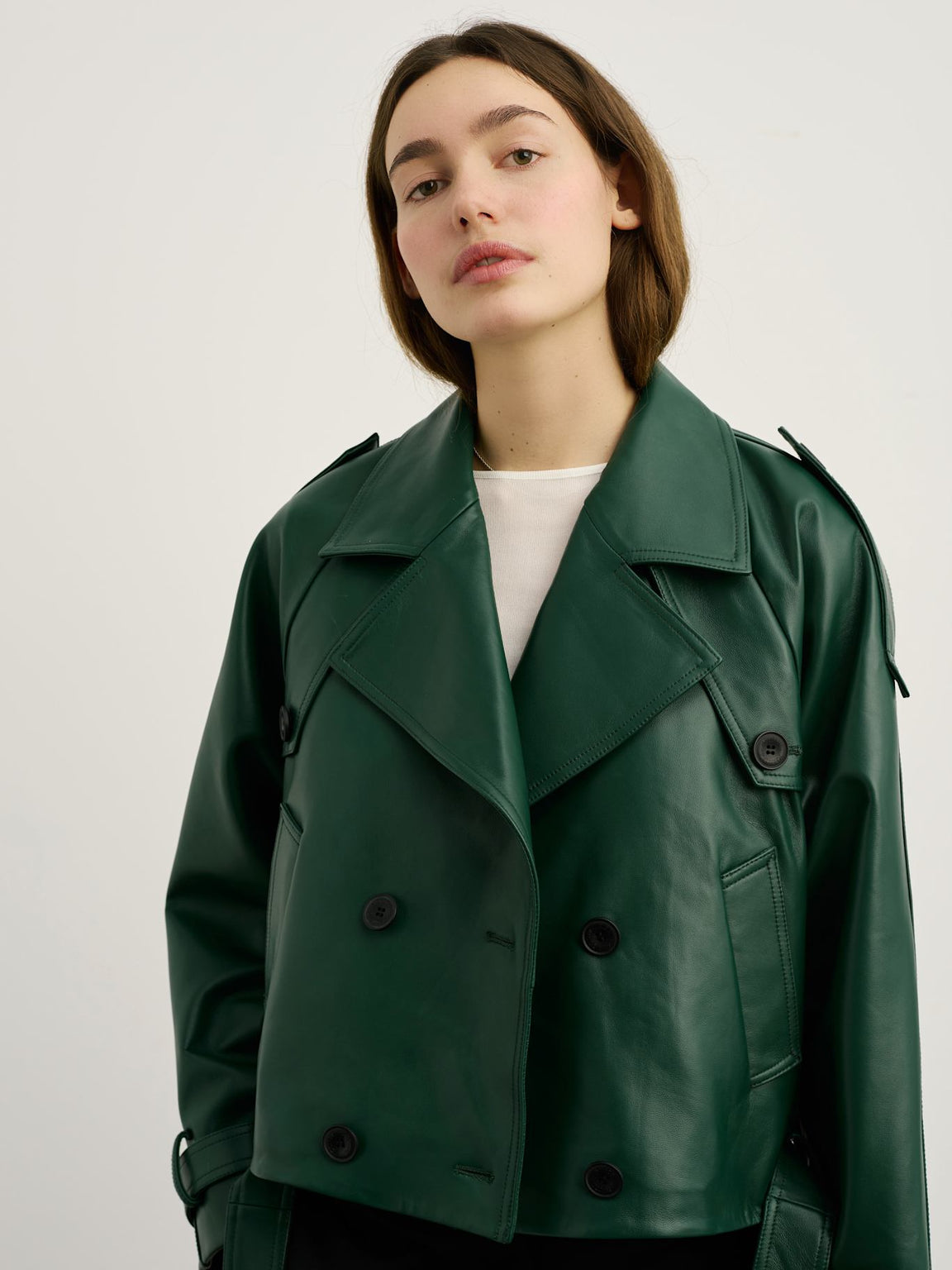 BOBBY LEATHER JACKET - GREEN