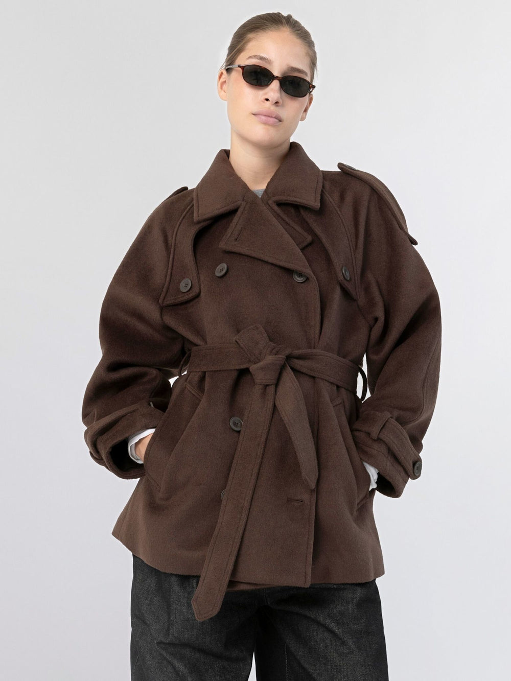 BEA WOOL JACKET - BROWN