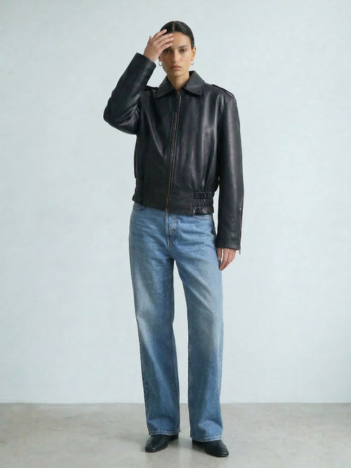 CLEO LEATHER JACKET - BLACK