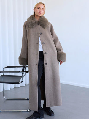 SAKO COAT - DARK BEIGE