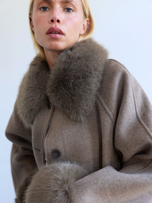 SAKO COAT - DARK BEIGE