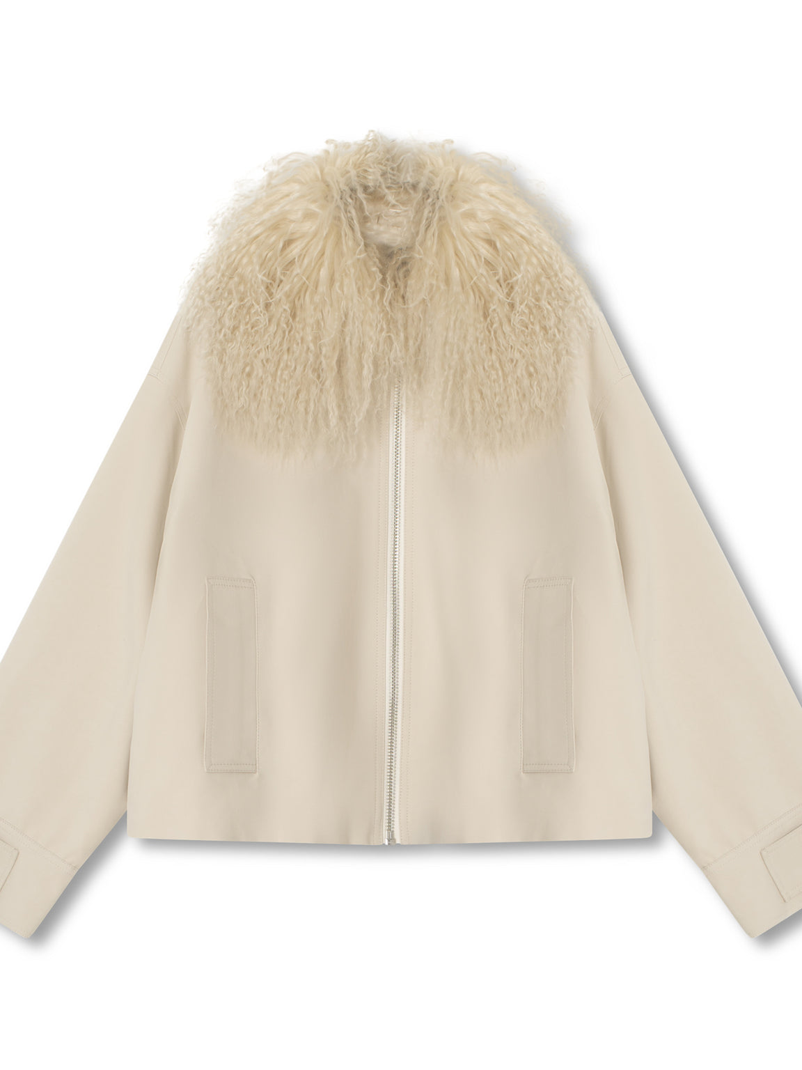 NICO JACKET MONGOLIAN FUR - CREME