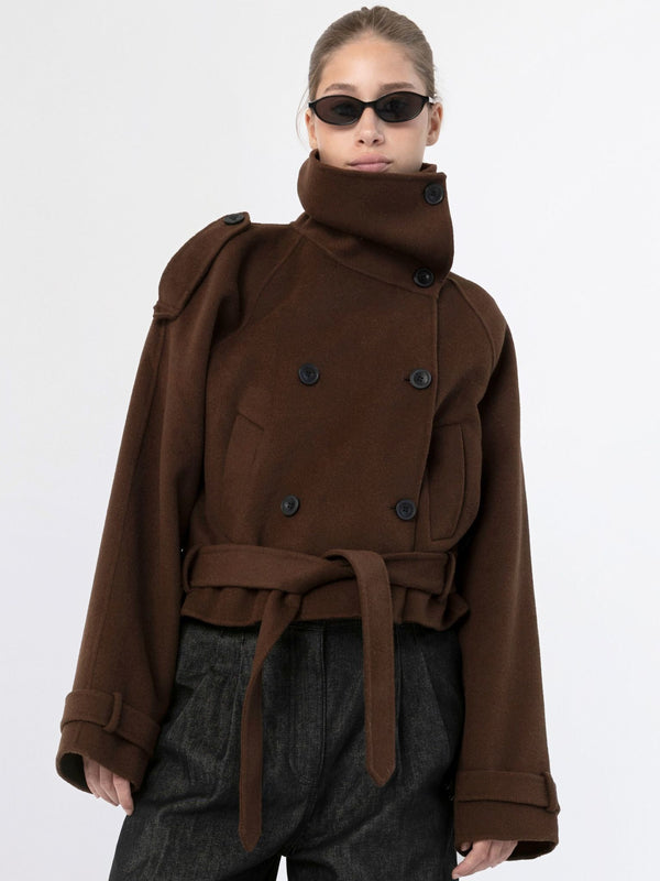 BELLO WOOL JACKET BROWN