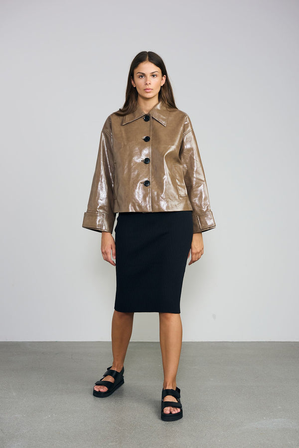 AMY VEGAN JACKET - MOCCA BROWN