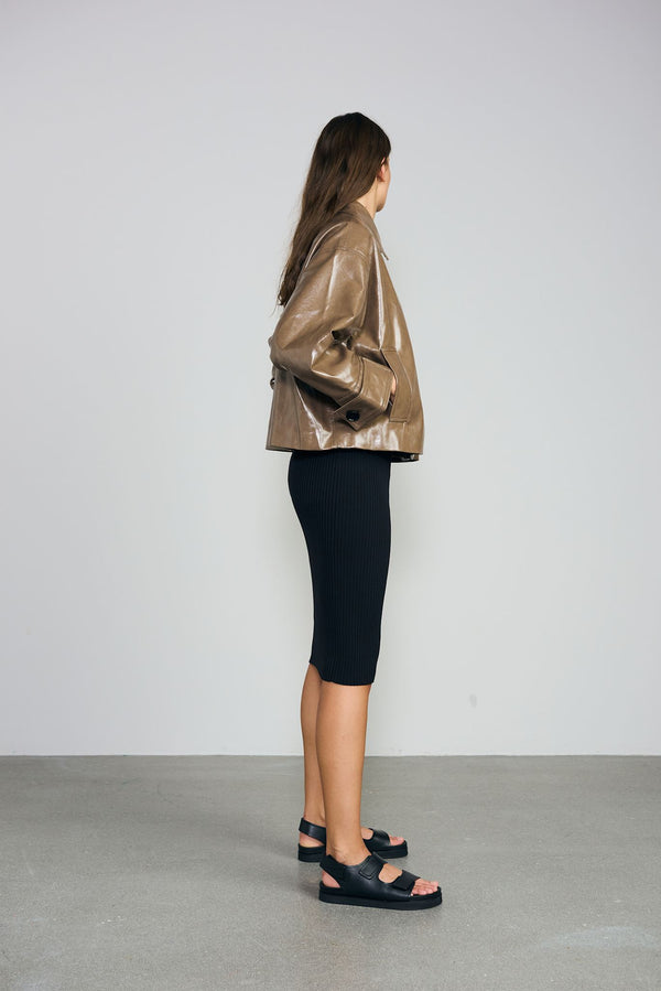 AMY VEGAN JACKET - MOCCA BROWN