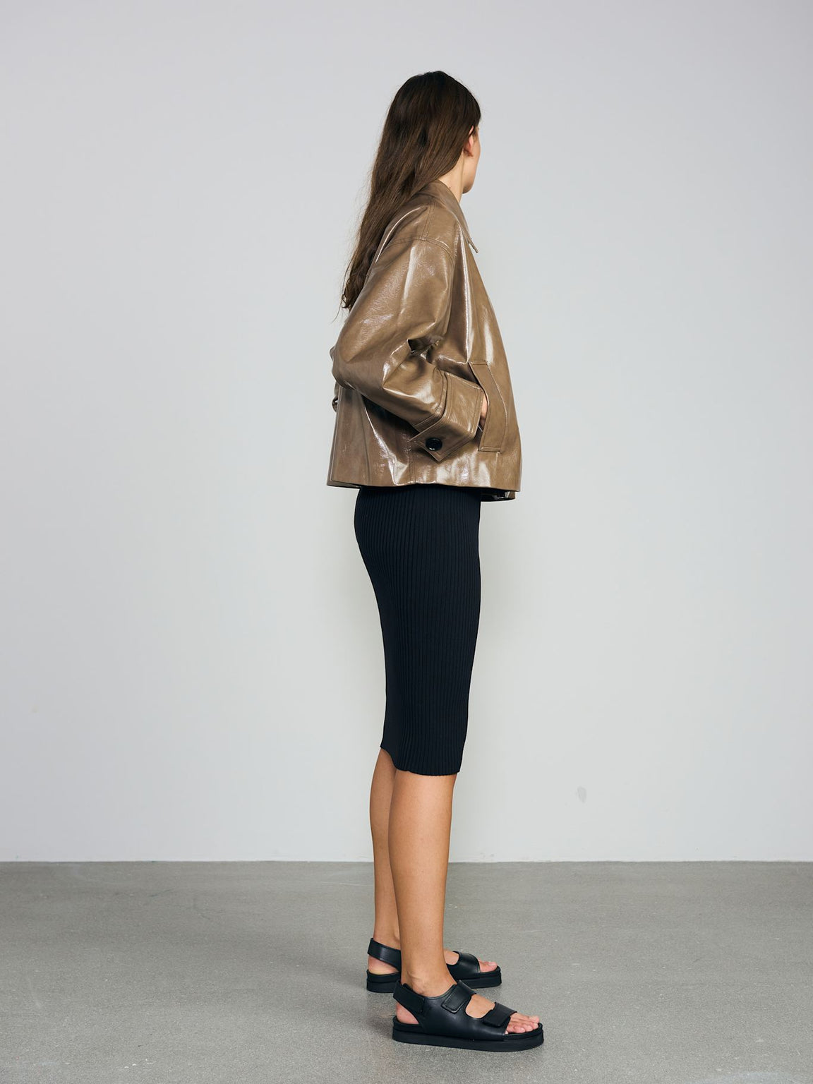 AMY VEGAN JACKET - MOCCA BROWN