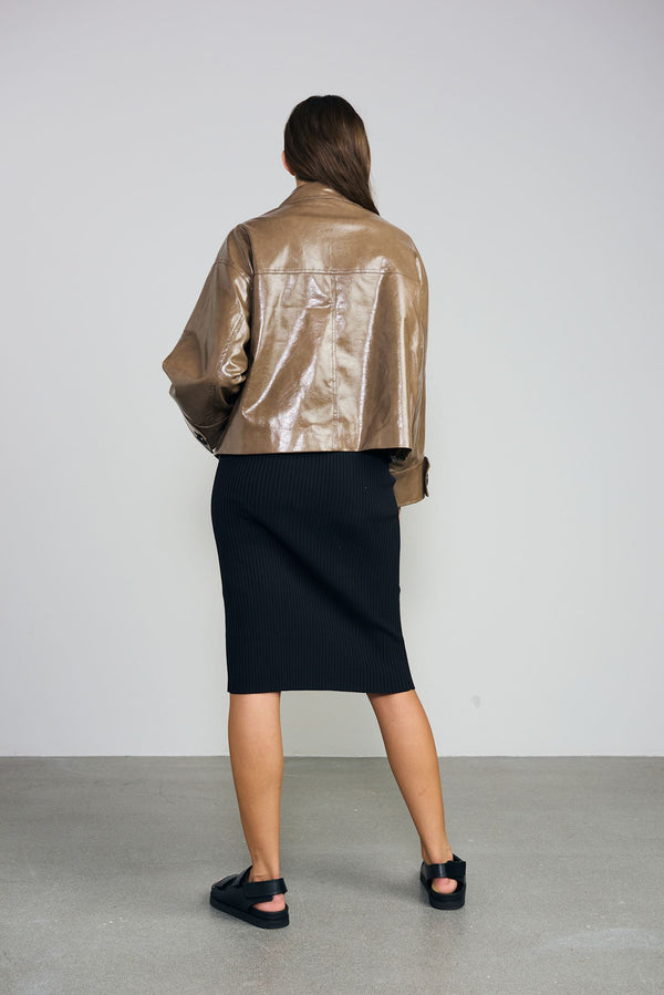 AMY VEGAN JACKET - MOCCA BROWN