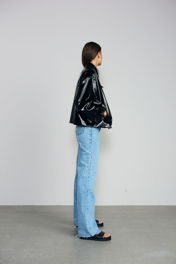 AMY JACKET VEGAN LEATHER - BLACK