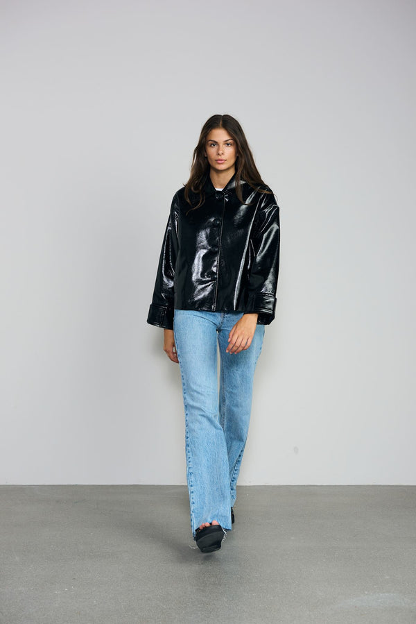 AMY JACKET VEGAN LEATHER - BLACK
