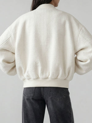 KIAN TWEED BOMBER - CREME
