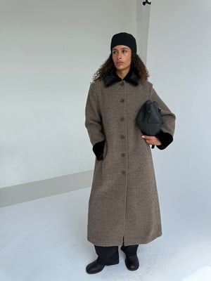 EDEN COAT - BROWN/BLACK