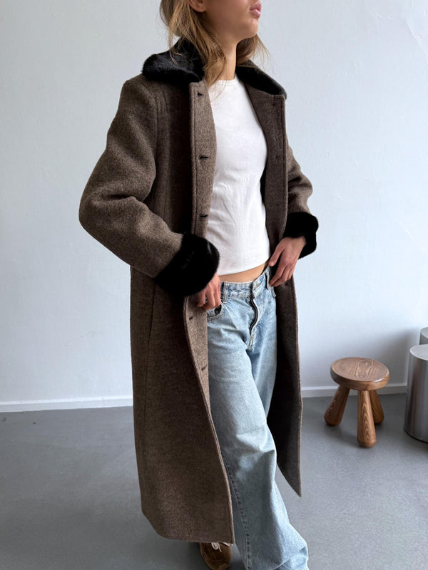 EDEN COAT - BROWN/BLACK