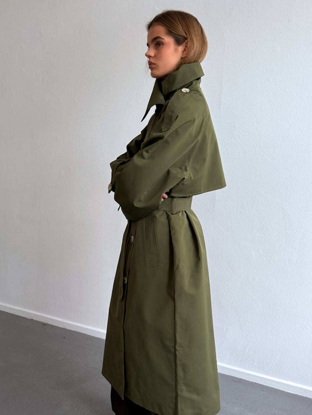 BELLO NYLON COAT - ARMY