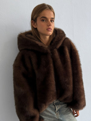 WILMA JACKET - DARK BROWN