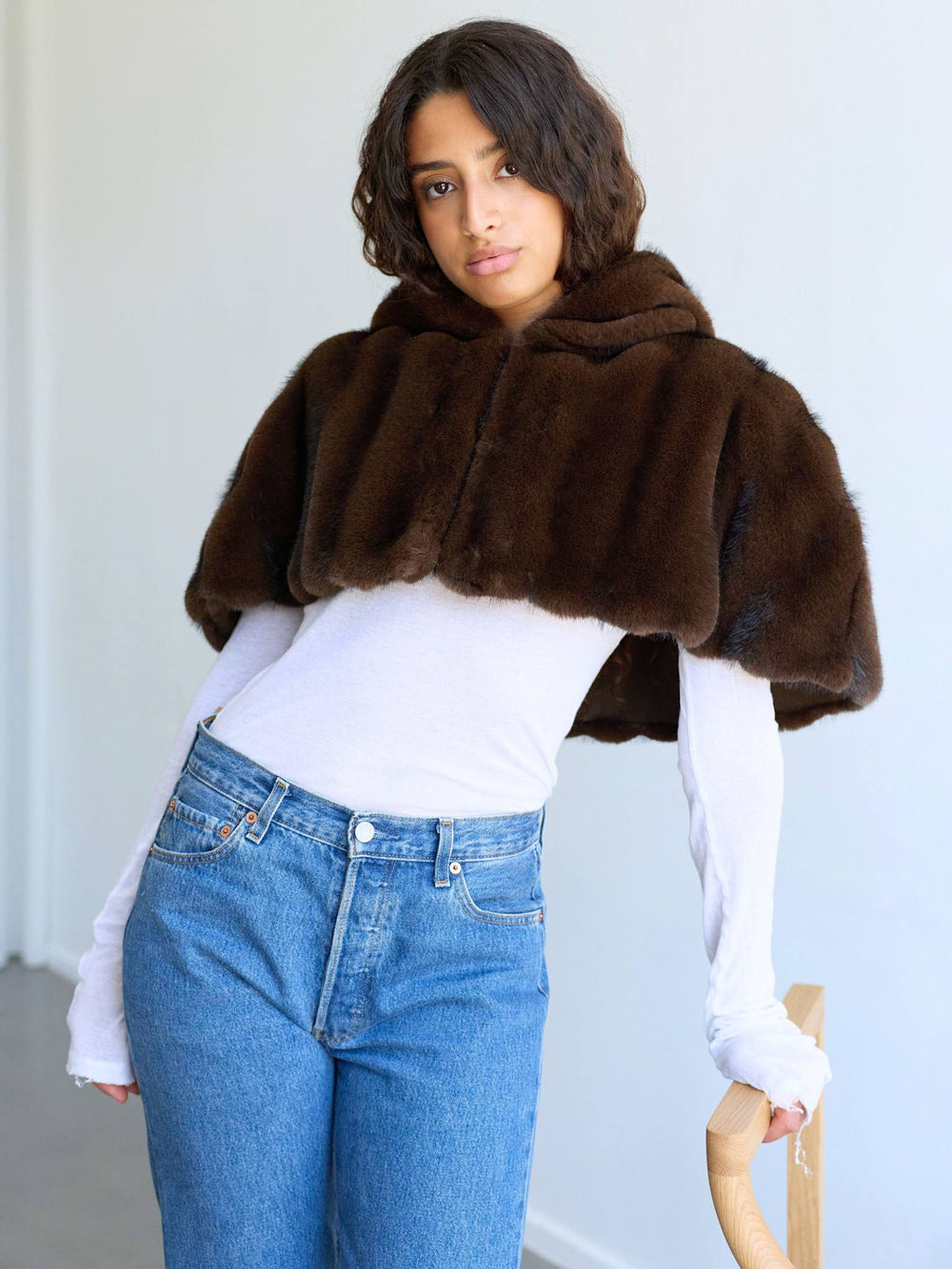 ARIA CAPE - BROWN STRIPED