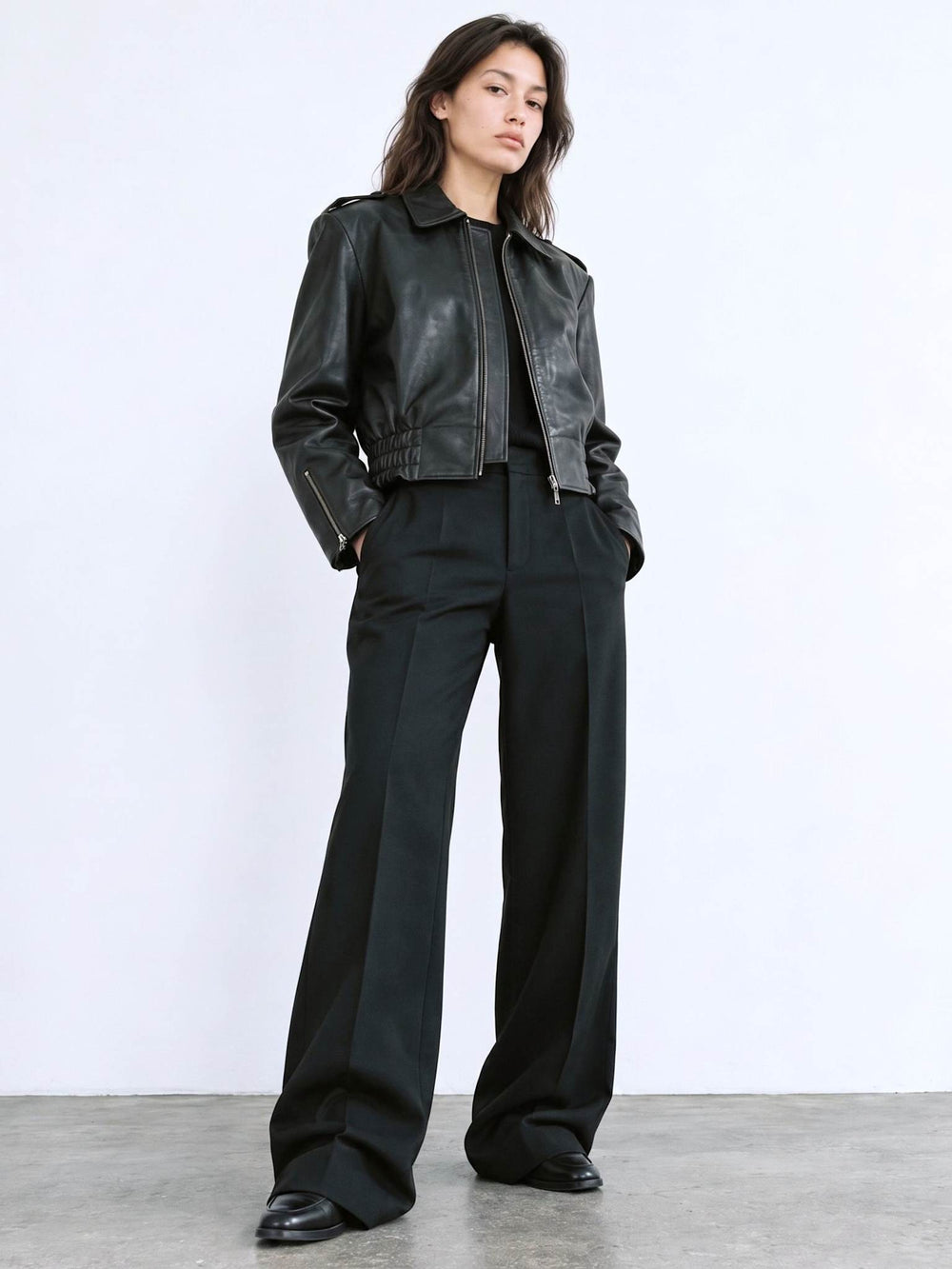 CLEO LEATHER JACKET - BLACK