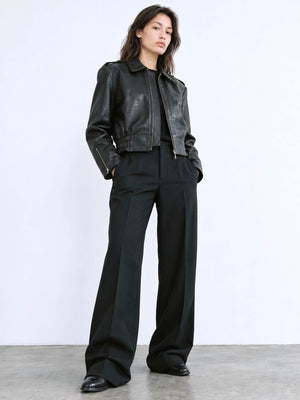 CLEO LEATHER JACKET - BLACK