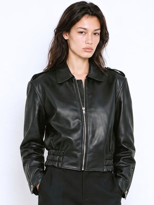 CLEO LEATHER JACKET - BLACK
