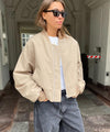KIAN CANVAS BOMBER JACKET - BEIGE