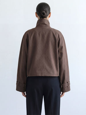 SKYLER CROPPED JACKET - BROWN