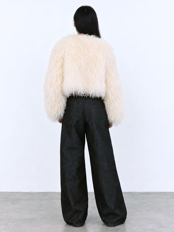 CARLY CROPPED JACKET - CREME