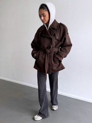 BEA WOOL JACKET - BROWN