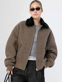 AVERY BOBMER JACKET - BROWN/BLACK