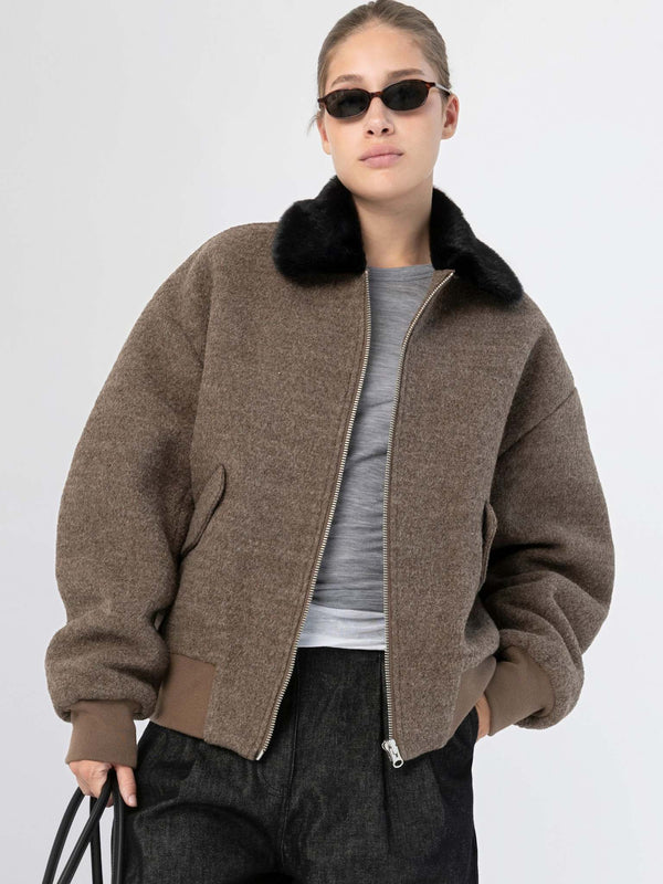 AVERY BOBMER JACKET - BROWN/BLACK