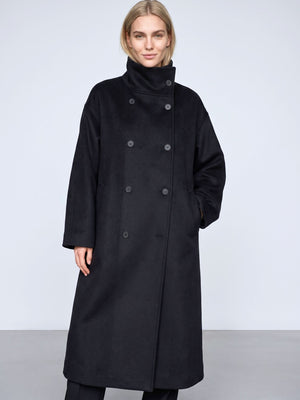 SOLAN WOOL COAT - BLACK