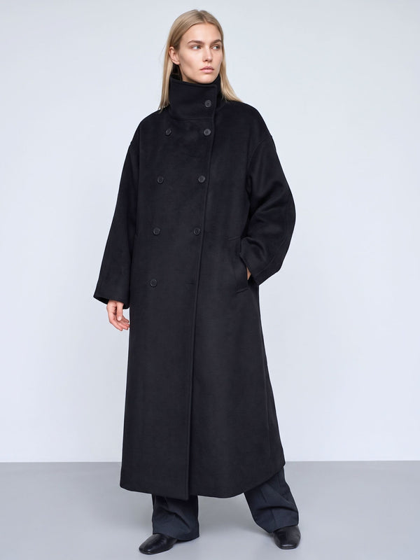 SOLAN WOOL COAT - BLACK