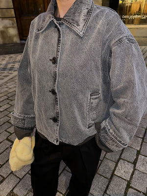 AMY DENIM JACKET - WASHED BLACK