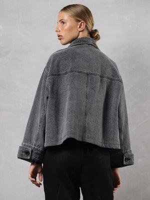 AMY DENIM JACKET - WASHED BLACK