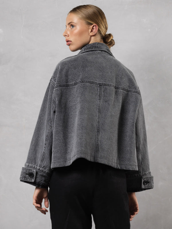 AMY DENIM JACKET - WASHED BLACK