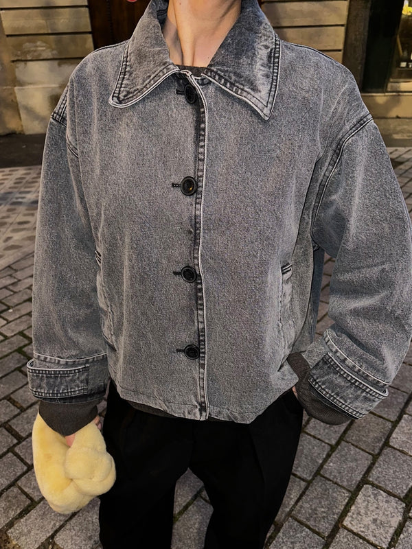 AMY DENIM JACKET - WASHED BLACK
