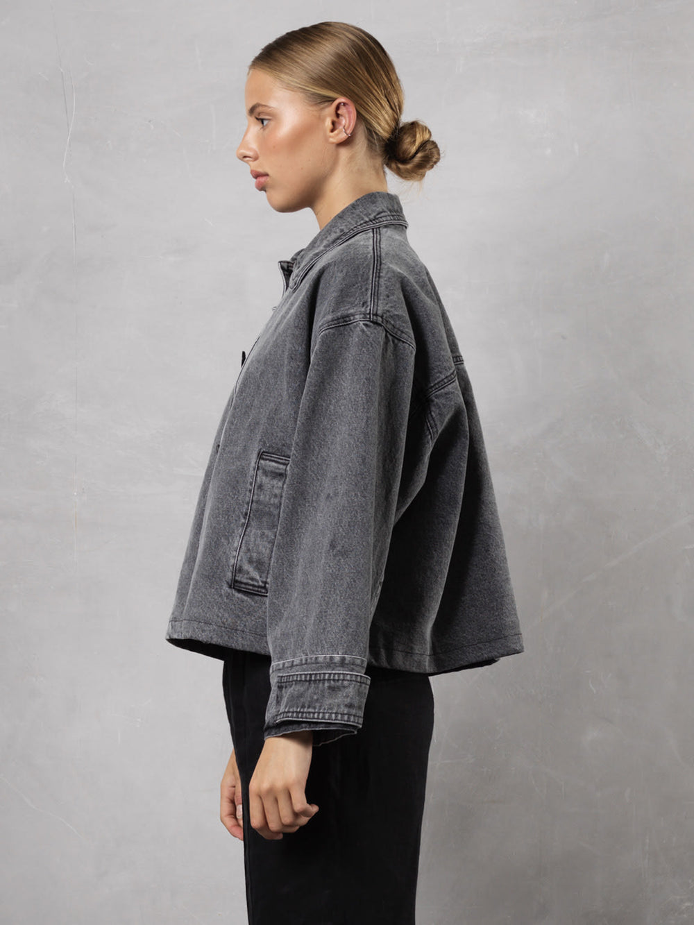 AMY DENIM JACKET - WASHED BLACK