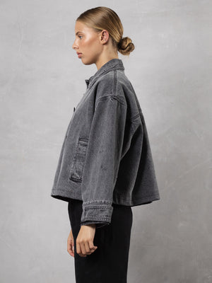 AMY DENIM JACKET - WASHED BLACK
