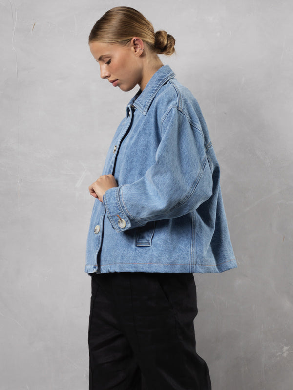 AMY DENIM JACKET - WASHED BLUE