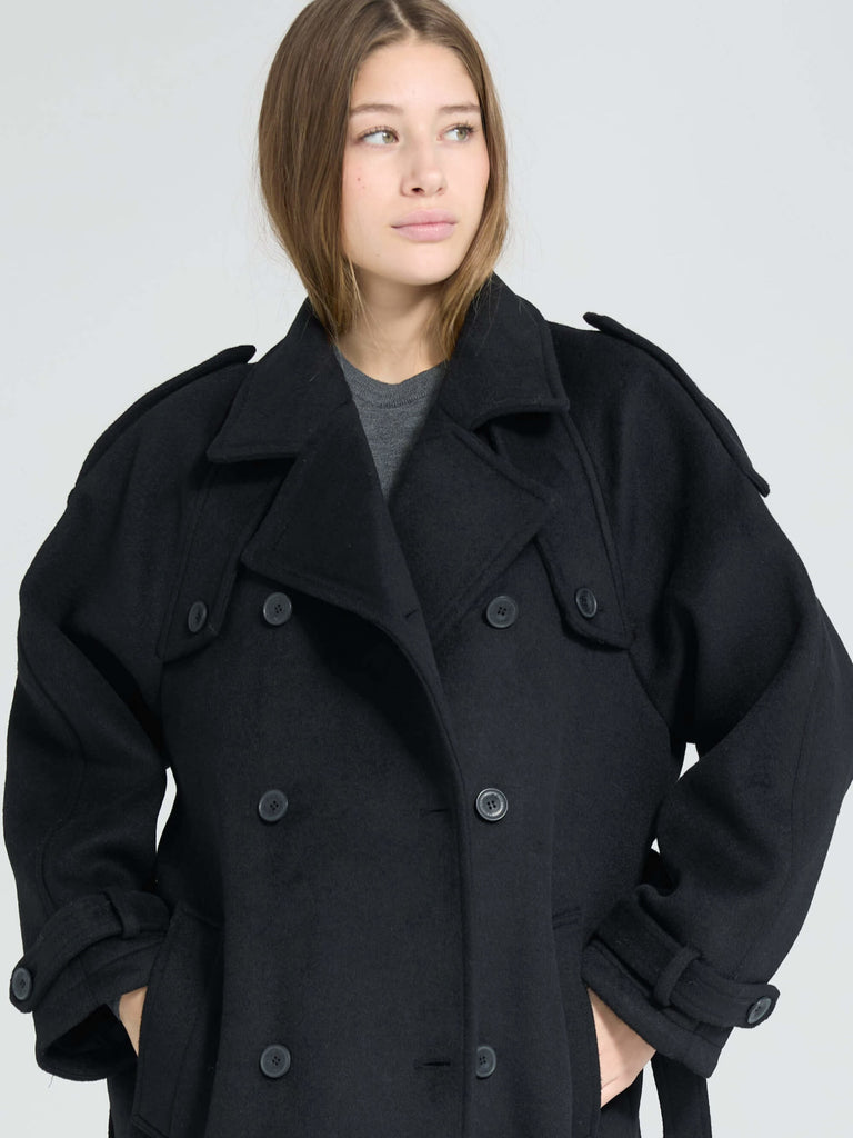 BEA WOOL COAT - BLACK