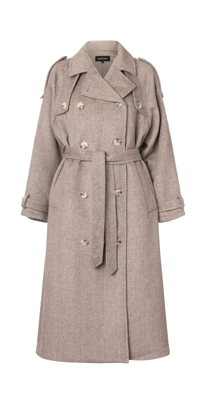 BEA WOOL COAT - BEIGE/BROWN