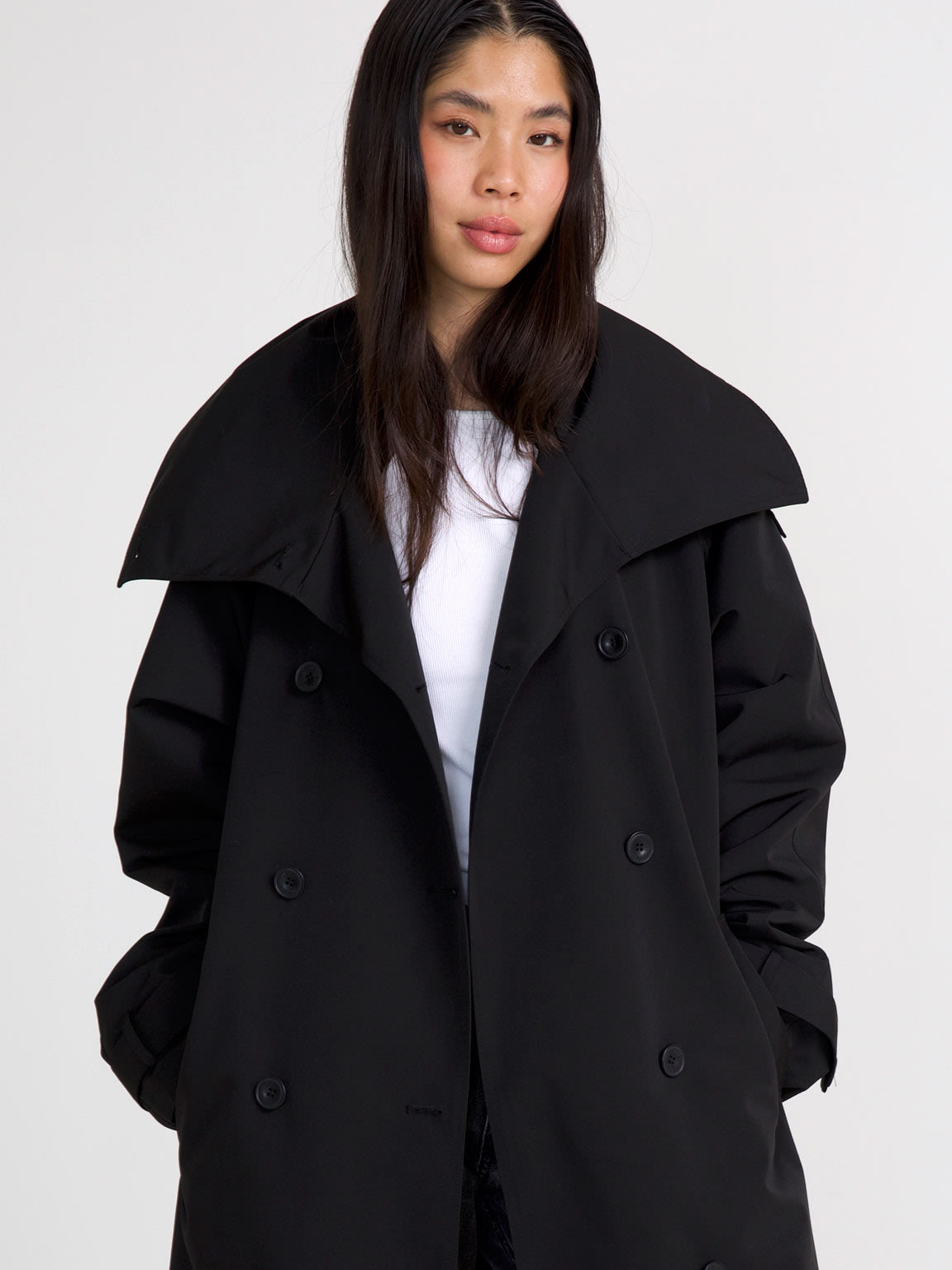 BELLO NYLON COAT - BLACK