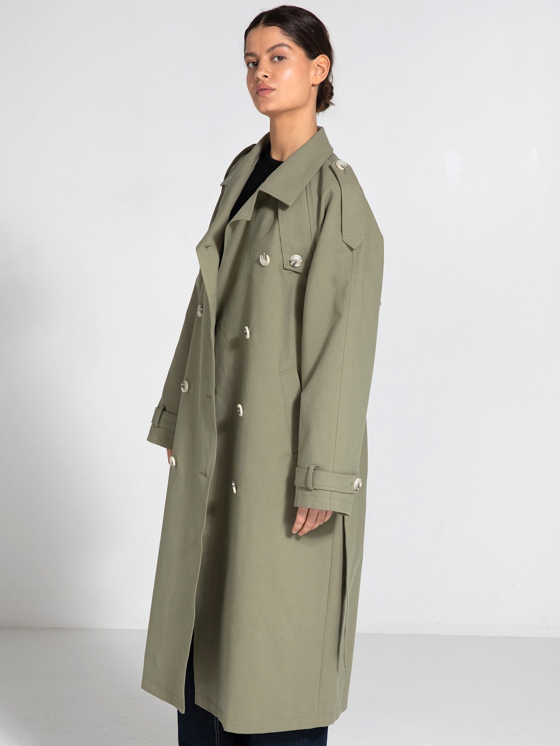 BOBBY CANVAS COAT - DUSTY GREEN