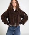 BONNIE SUEDE BOMBER - BROWN