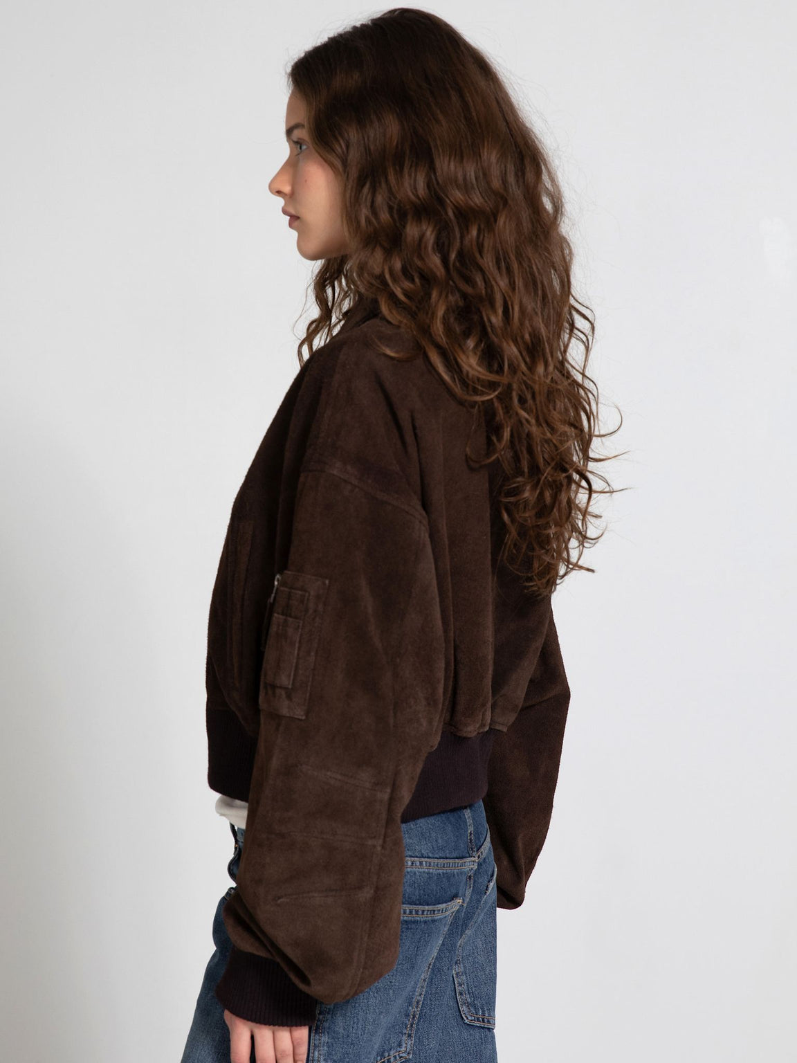 BONNIE SUEDE BOMBER - BROWN