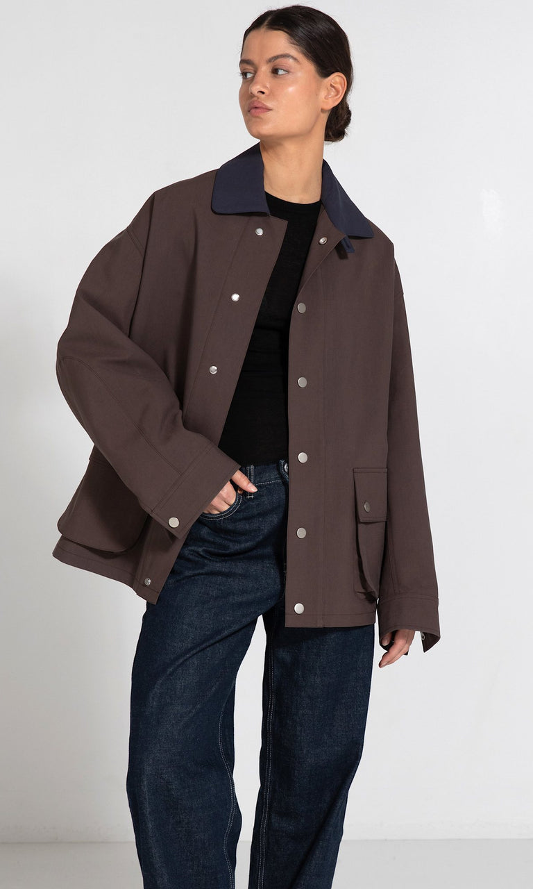 BROOKLYN JACKET - BROWN/NAVY